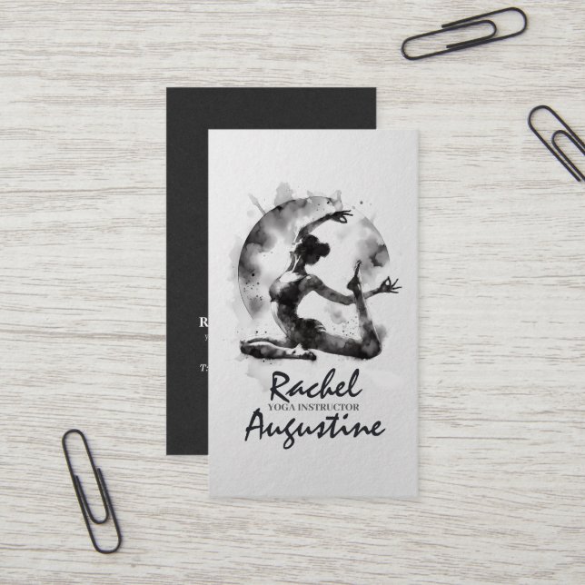 Yoga Reiki Einbeinige Königtaube-Pose Visitenkarte (Vorderseite/Rückseite Beispiel)
