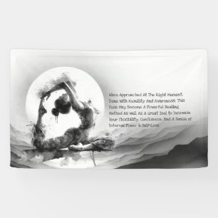 Yoga Reiki Einbeinige Königtaube Pose Wasserfarbe Banner