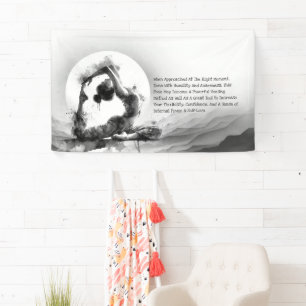 Yoga Reiki Einbeinige Königtaube Pose Wasserfarbe Banner