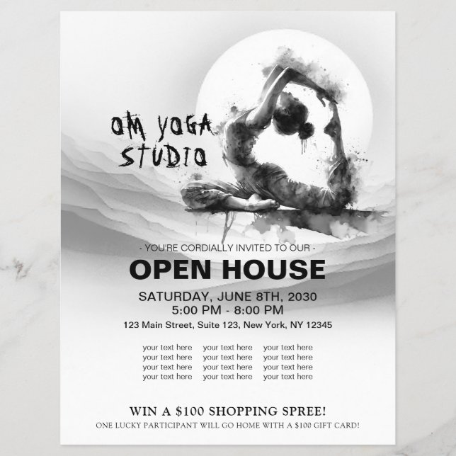 Yoga Reiki Einbeinige Königtaube Pose Wasserfarbe Flyer (Vorne)