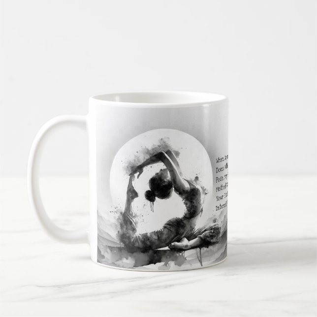Yoga Reiki Einbeinige Königtaube Pose Wasserfarbe Kaffeetasse (Links)