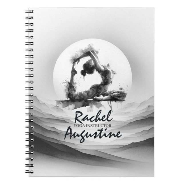 Yoga Reiki Einbeinige Königtaube Pose Wasserfarbe Notizblock (Vorderseite)