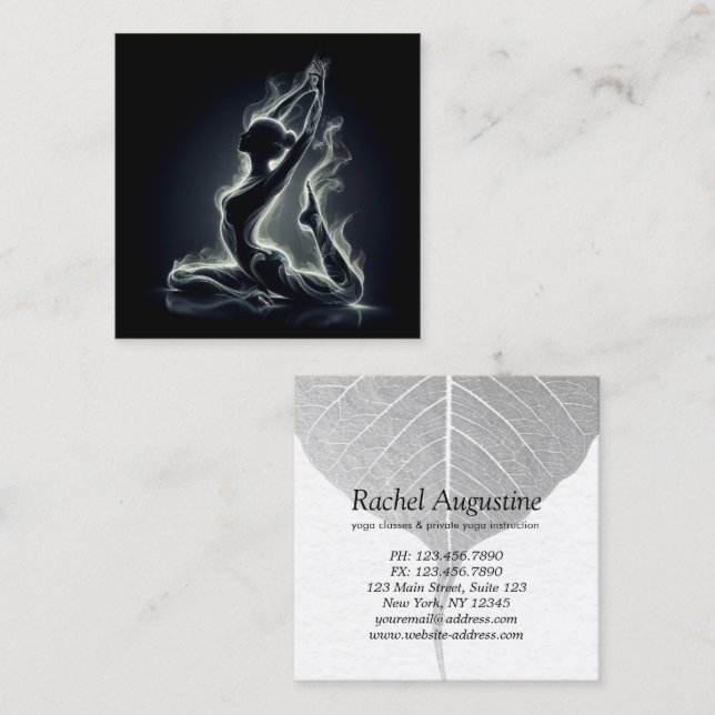 Yoga Reiki Instructor Pose Quadratische Visitenkarte (Vorne/Hinten)
