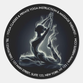Yoga Reiki Instructor Pose Runder Aufkleber