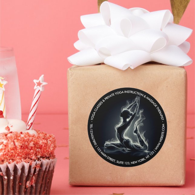 Yoga Reiki Instructor Pose Runder Aufkleber (Party)