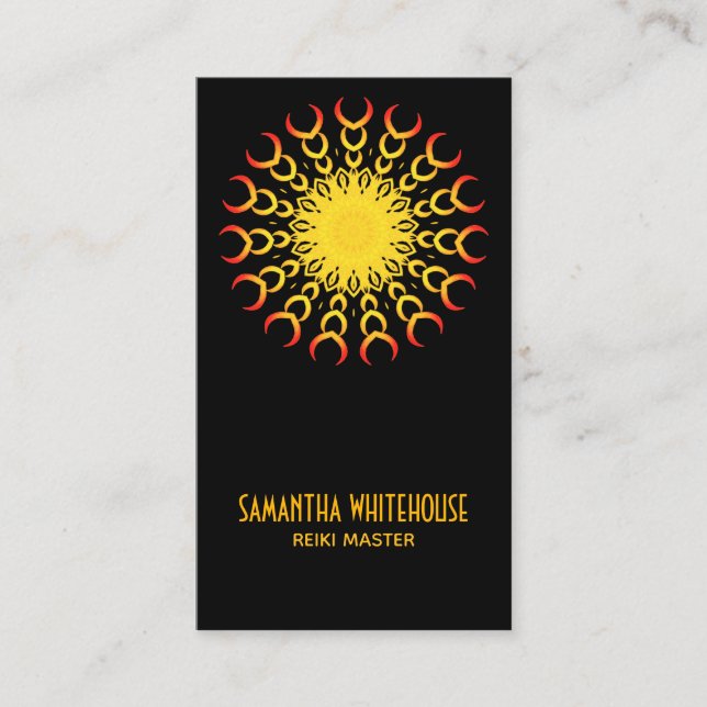 Yoga Reiki Mandala Sun Carte de visite Abstrait (Devant)