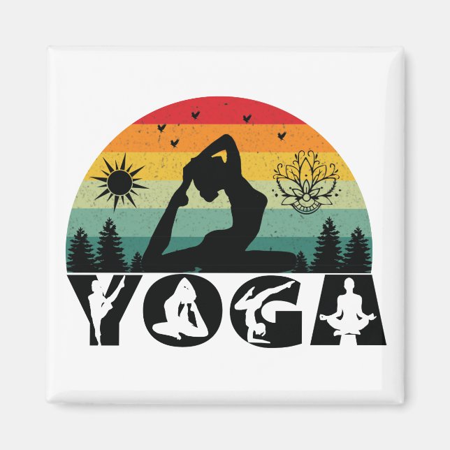 Yoga - Ruhe, Liebe und Licht Magnet (Vorne)