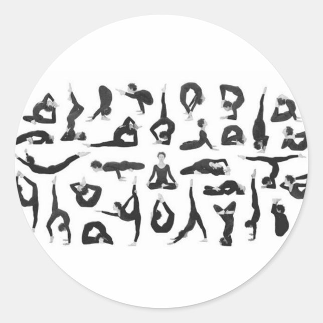 Yoga Runder Aufkleber (Vorderseite)