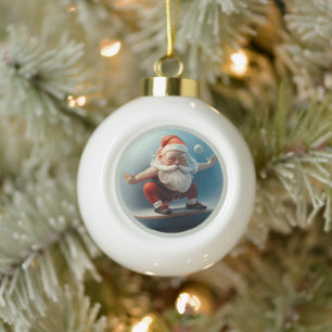 Yoga Santa Keramik Kugel-Ornament