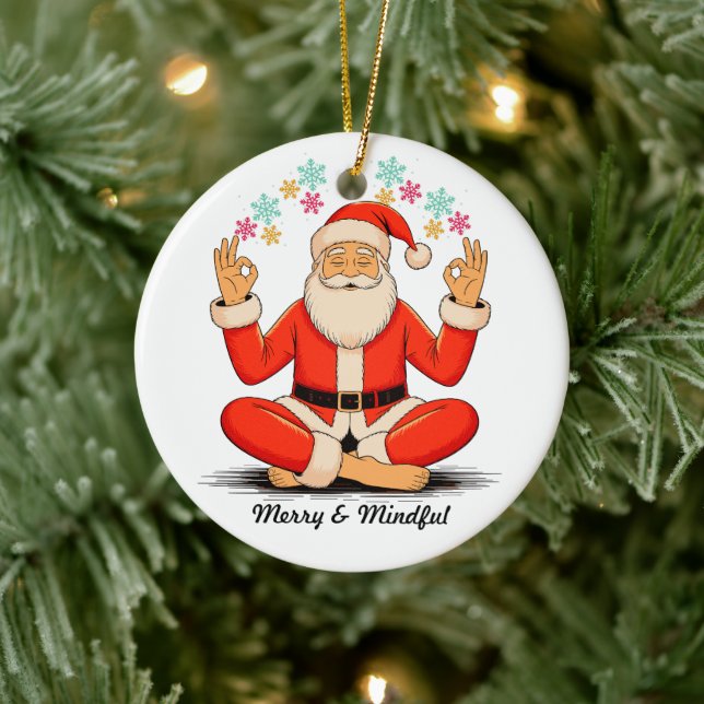 Yoga Santa Keramik Ornament (Baum)