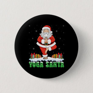 Yoga Santa Meditation Yoga Liebhaber Xmas Weihnach Button