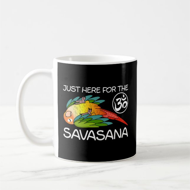 Yoga Savasana Parrot Grüne Ananas Conure Kaffeetasse (Links)