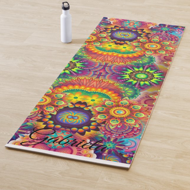 Yoga schöne Farben Fitness Personalisiert YOGA Yogamatte (Beispiel)