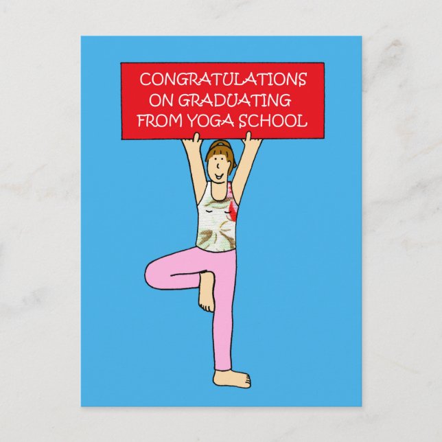 Yoga School Graduate Herzlichen Glückwunsch. Ankündigungspostkarte (Vorderseite)