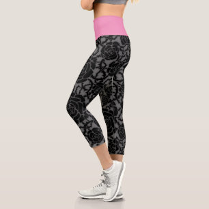 Yoga schwarz-rosa Zazzle_Growshop. Capri Leggings