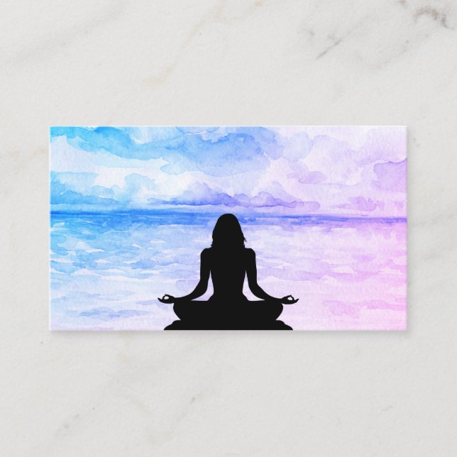 *~* Yoga Sea Sunset Mindfulness Meditation Visitenkarte (Vorderseite)