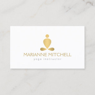 Yoga serein, méditation, carte de visite de blanc