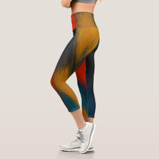 Yoga-Set für Frauen mit künstlerischem Pinseldesig Capri Leggings