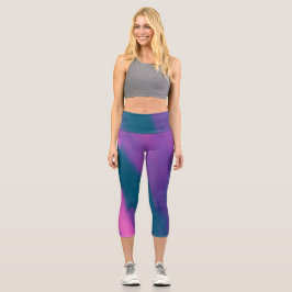 Yoga-Set für Frauen mit künstlerischem Pinseldesig Capri Leggings