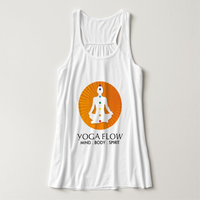 Yoga-Shirt mit Chakra Farben Tank Top (Design Vorderseite)