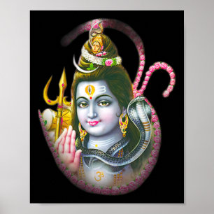 Yoga-Shirts Spirituell Hindu Gott Krishna Meditati Poster