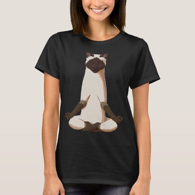 Yoga Siamese Cat T-Shirt (Vorderseite)