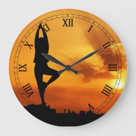Yoga-Silhouette - Benutzerdefinierte Uhr