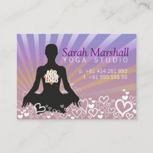 Yoga-Silhouette mit Logo-Visitenkarte Visitenkarte