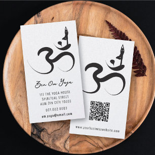 Yoga Silhouette Schwarz Logo Symbol Om Aum Zen Visitenkarte