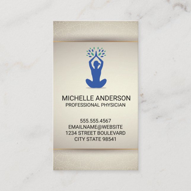 Yoga Sitting Prayer Logo Visitenkarte (Vorderseite)