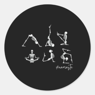 Yoga Skelette Namaste Runder Aufkleber