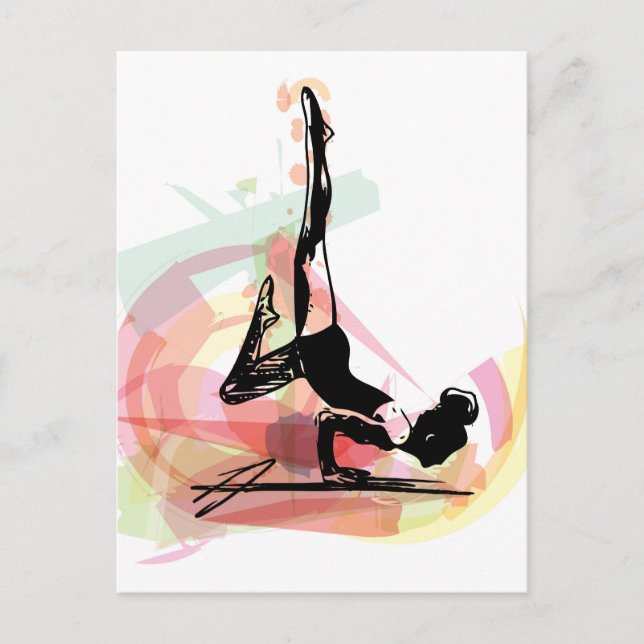 Yoga-Skizze Postkarte (Vorderseite)