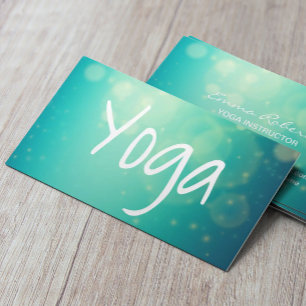 Yoga-Skript-moderner grüner Hintergrund Visitenkarte