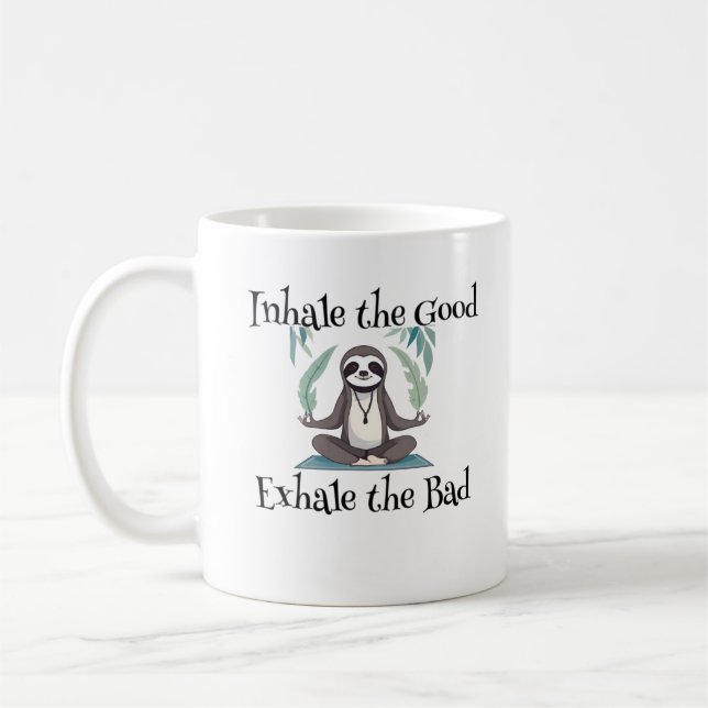 Yoga Sloth Tasse für Meditation (Links)