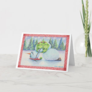 Yoga snowman carte de noël / flair scandinave