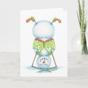 yoga snowman carte de noël / flair scandinave