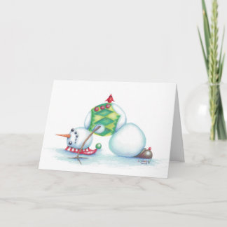 yoga snowman carte de noël / flair scandinave