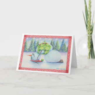 Yoga Snowman Weihnachtskarte/skandinavischer Flair Feiertagskarte
