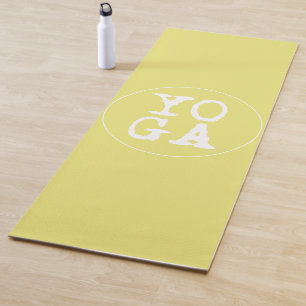 YOGA Spaß-Typografie - sonniges Gelb Yogamatte