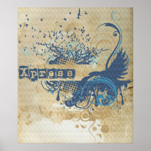 Yoga Speak : Blue X-pressive Chakra Poster