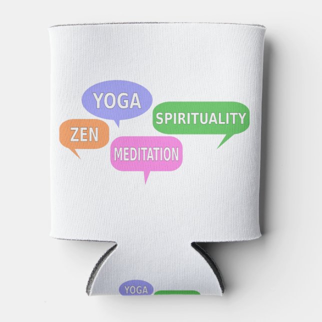 Yoga Spiritualität Zen Meditation Sprechblasen Dosenkühler (Vorderseite)