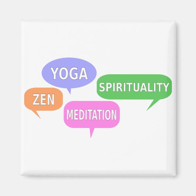 Yoga Spiritualität Zen Meditation Sprechblasen Magnet (Vorne)