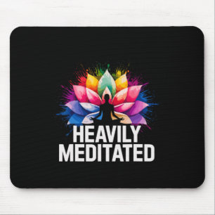 Yoga stark meditierte Lotusblume Wasserfarbe Zen Mousepad