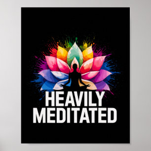 Yoga stark meditierte Lotusblume Wasserfarbe Zen Poster