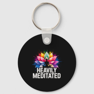 Yoga stark meditierte Lotusblume Wasserfarbe Zen Schlüsselanhänger