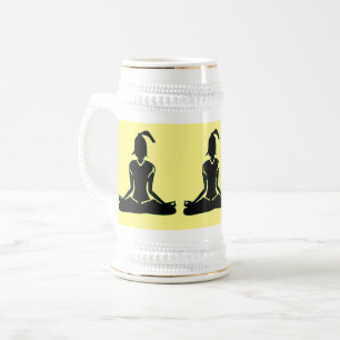 Yoga Stein Pose Gelb & Gold Bierglas
