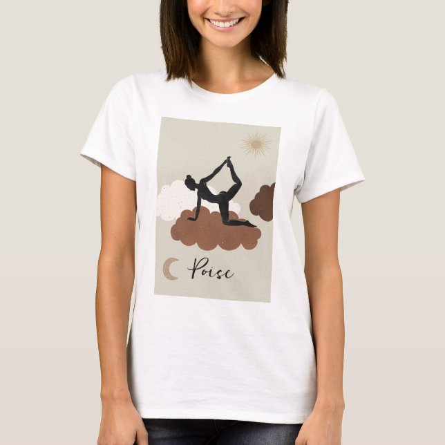 Yoga Stretch Pose Silhouette für Gesundheit Sonnen T-Shirt (Vorderseite)