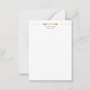 Yoga Studio Business Card Golden Moon Phases Mitteilungskarte