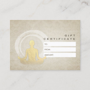 YOGA Studio Certificat cadeau Pose facile Symbole