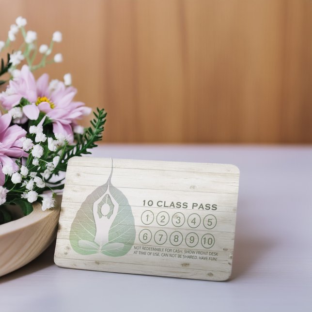 Yoga Studio Class Pass Meditation Pose Bodhi Leaf Treuekarte (Von Creator hochgeladen)